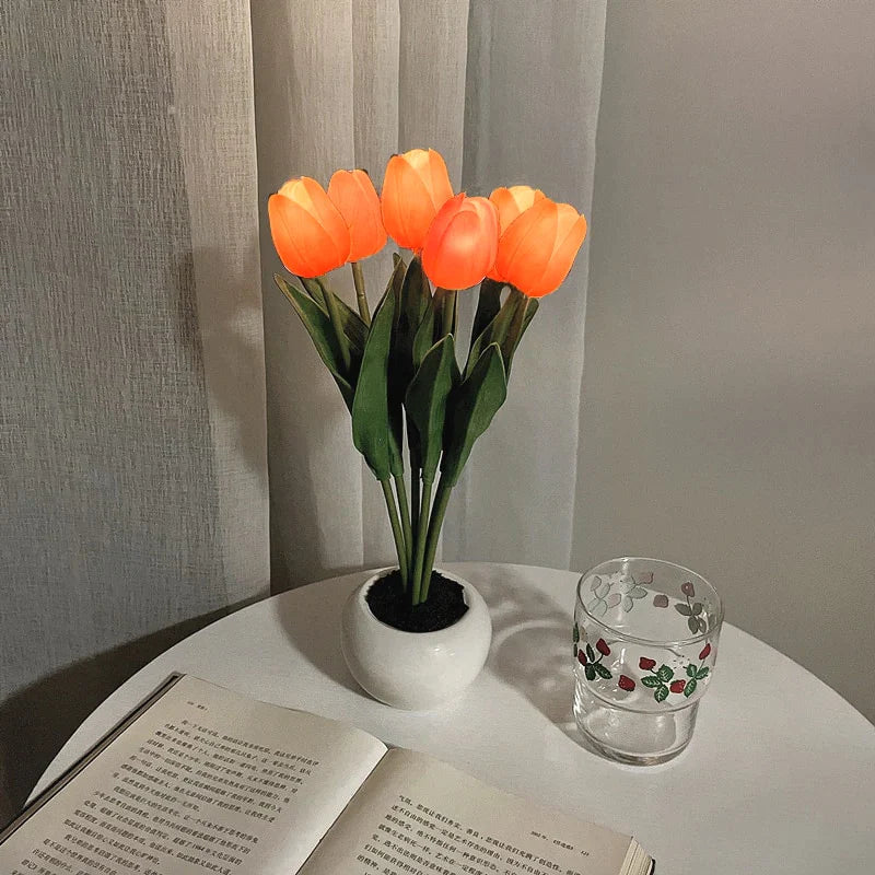 Orange Tulip Lamp (6 heads)